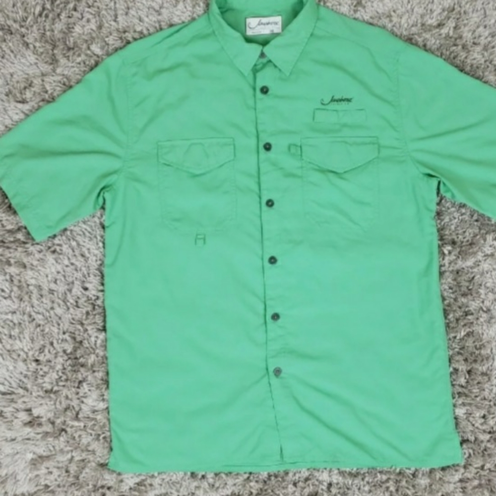 Jawbone Tackle Co Mens Green Short Sleeve Shirt M